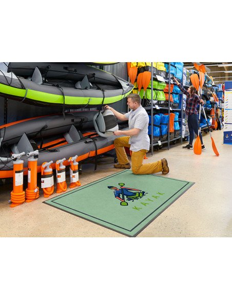 Tapis d'entrée logo Eco (Rectangle - Bord caoutchouc)